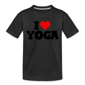 I Love Yoga - Kinder Premium Bio T-Shirt - Schwarz - Vorne