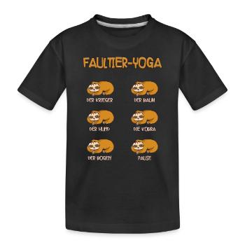Faultier Yoga - Kinder Premium Bio T-Shirt - Schwarz - Vorne