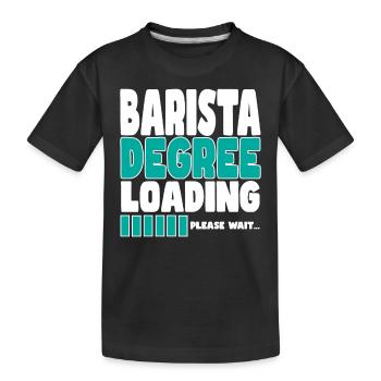 Barista invite à la formation - T-shirt bio Premium Enfant - noir - Devant