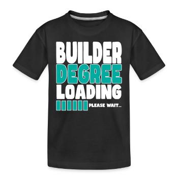 Bauarbeiter lädt Ausbildung - Kinder Premium Bio T-Shirt - Schwarz - Vorne