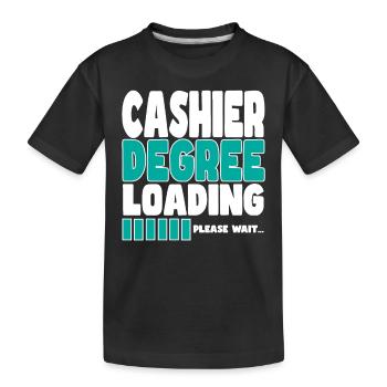 Le caissier invite à la formation - T-shirt bio Premium Enfant - noir - Devant