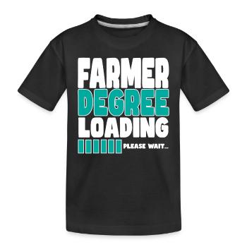 Un agriculteur invite à la formation - T-shirt bio Premium Enfant - noir - Devant