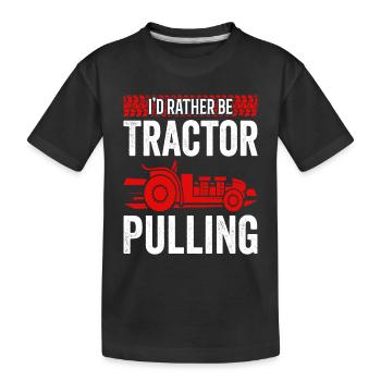 LKW-Ziehen Ich wäre lieber Traktor-Ziehen - Kinder Premium Bio T-Shirt - Schwarz - Vorne