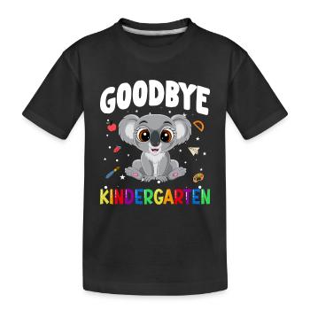 Goodbye Kindergarten Koala Einschulung Schule - Kinder Premium Bio T-Shirt - Schwarz - Vorne