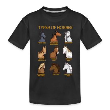 Types of Horses English Riding - Kids' Premium Organic T-Shirt - black - Front