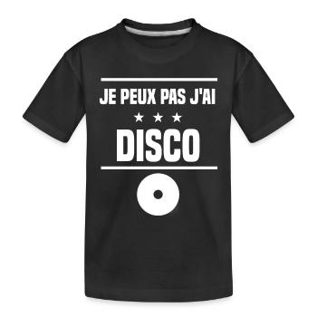 je peux pas j'ai disco vinyle humour vinyle - T-shirt bio Premium Enfant - noir - Devant