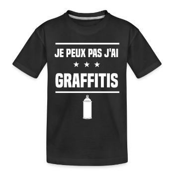 je peux pas j'ai graffitis humour gribouillis - T-shirt bio Premium Enfant - noir - Devant