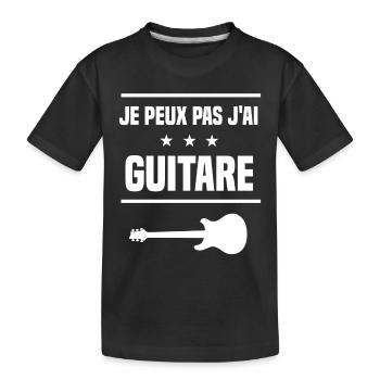 je peux pas j'ai guitare électrique humour - T-shirt bio Premium Enfant - noir - Devant