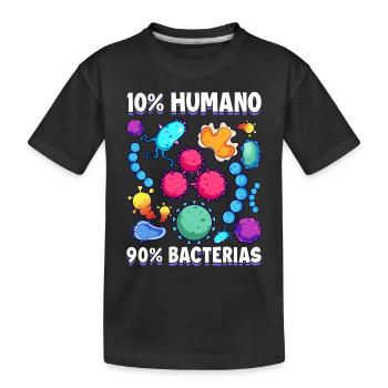 10 Mensch 90 Bakterien Biologie Wissenschaft - Kinder Premium Bio T-Shirt - Schwarz - Vorne