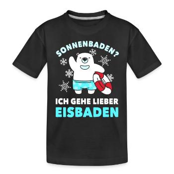 Eistauchen Winterschwimmen Eisbaden - Kinder Premium Bio T-Shirt - Schwarz - Vorne
