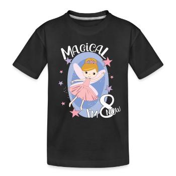 8th Birthday Girl Fairy 8 Years Old Bday Party - Kinder Premium Bio T-Shirt - Schwarz - Vorne