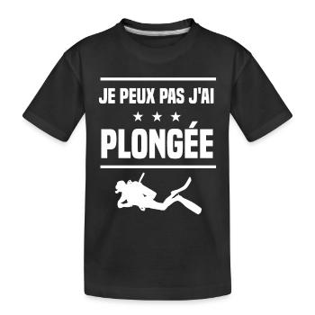 je peux pas j'ai plongée humour plongeur - T-shirt bio Premium Enfant - noir - Devant