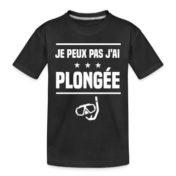 je peux pas j'ai plongée en tuba humour plongeur - T-shirt bio Premium Enfant - noir - Devant