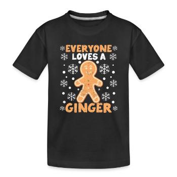 Tout le monde aime un gingembre Joyeux Noël - T-shirt bio Premium Enfant - noir - Devant