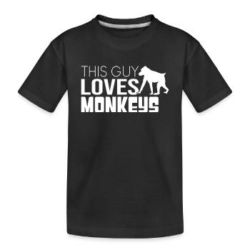 Dieser Typ liebt Affen - Kinder Premium Bio T-Shirt - Schwarz - Vorne