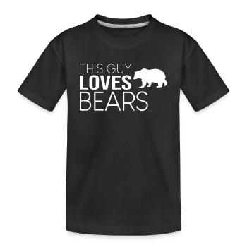 Dieser Typ liebt Bären - Kinder Premium Bio T-Shirt - Schwarz - Vorne