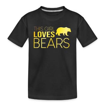 Cette fille aime les ours - T-shirt bio Premium Enfant - noir - Devant
