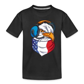 US Adlerkopf - Kinder Premium Bio T-Shirt - Schwarz - Vorne