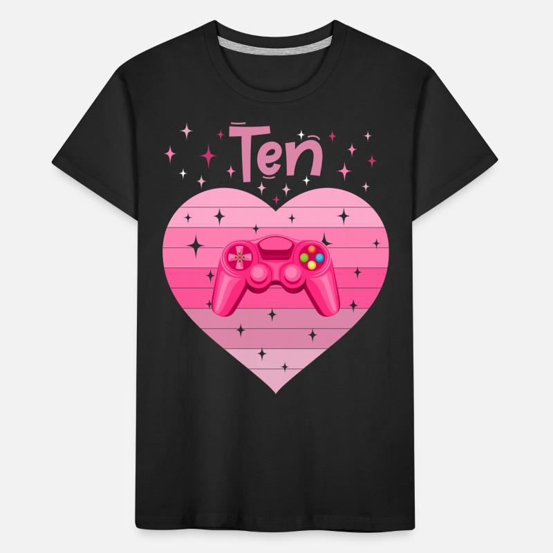 Mädchen Tochter 10. Geburstag Gaming Controller Kinder Premium Bio T-Shirt