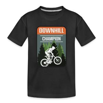 Downhill Champion - Kids' Premium Organic T-Shirt - black - Front