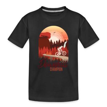 Downhill Champion - Kids' Premium Organic T-Shirt - black - Front