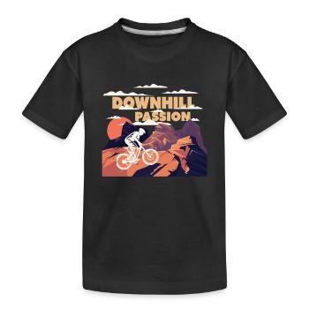 Downhill Passion - Kids' Premium Organic T-Shirt - black - Front