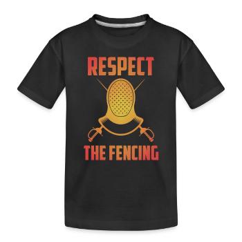 Funny Respect The Fencing Fencer Player Combat - Kids' Premium Organic T-Shirt - black - Front
