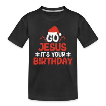 Christliche Religiöse Weihnachten PJs Go Jesus Its - Kinder Premium Bio T-Shirt - Schwarz - Vorne