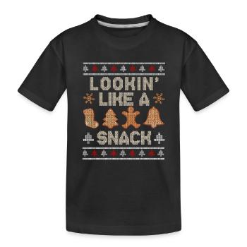 Ressemblant à une collation Gingerbread Man Noël - T-shirt bio Premium Enfant - noir - Devant