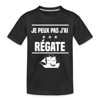 je peux pas j'ai régate humour bateau - T-shirt bio Premium Enfant - noir - Devant
