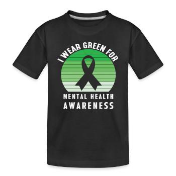 I Wear Green for Mental Health Awareness Vintage - T-shirt bio Premium Enfant - noir - Devant