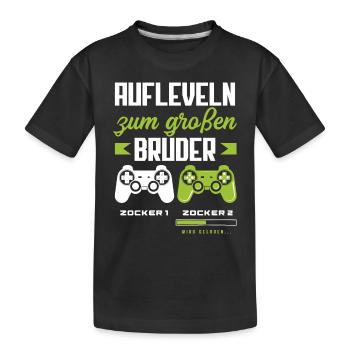 Gamer Sohn Gaming Bruder Geburt Baby - Kinder Premium Bio T-Shirt - Schwarz - Vorne