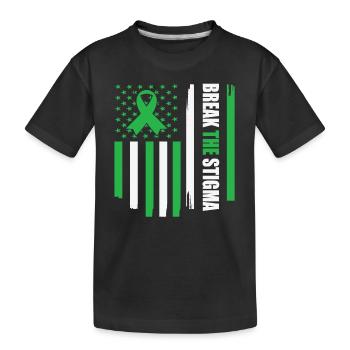 Brechen Sie das Stigma Psychische Gesundheit USA Flagge Vitnage - Kinder Premium Bio T-Shirt - Schwarz - Vorne