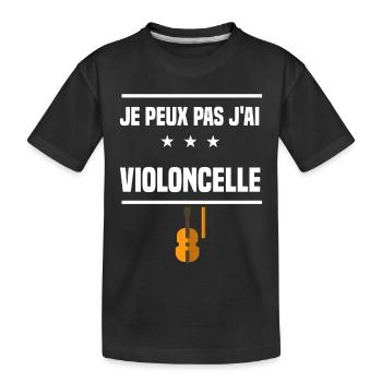 je peux pas j'ai violoncelle instrument humour - T-shirt bio Premium Enfant - noir - Devant