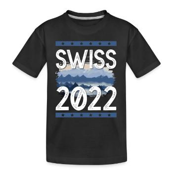 Swiss 2022 - Kinder Premium Bio T-Shirt - Schwarz - Vorne