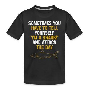 Attaque de requin du jour - T-shirt bio Premium Enfant - noir - Devant