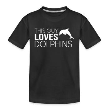 Dieser Typ liebt Delfine - Kinder Premium Bio T-Shirt - Schwarz - Vorne