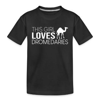 Cette fille aime les dromadaires - T-shirt bio Premium Enfant - noir - Devant