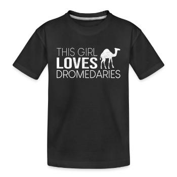 Cette fille aime les dromadaires - T-shirt bio Premium Enfant - noir - Devant