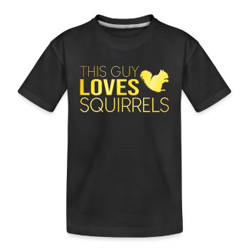 Dieser Typ liebt Eichhörnchen - Kinder Premium Bio T-Shirt - Schwarz - Vorne
