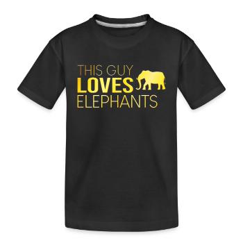 Ce type aime les éléphants - T-shirt bio Premium Enfant - noir - Devant
