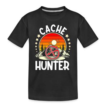 Geocaching Geocacher Geocache - Kinder Premium Bio T-Shirt - Schwarz - Vorne