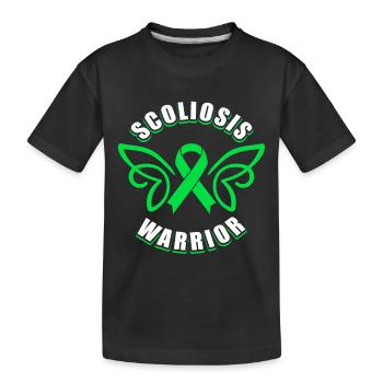 Scoliosis Warrior Green Ribbon - Kinder Premium Bio T-Shirt - Schwarz - Vorne