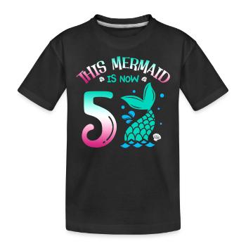 Diese Meerjungfrau Ist Jetzt 5, Märchenhaftes 5. - Kinder Premium Bio T-Shirt - Schwarz - Vorne