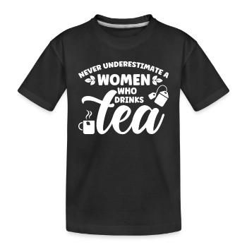 Buveur de thé Amateur de thé Cadeau Thé - T-shirt bio Premium Enfant - noir - Devant
