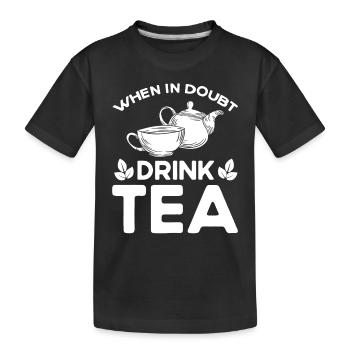 Buveur de thé Amateur de thé Cadeau Thé - T-shirt bio Premium Enfant - noir - Devant