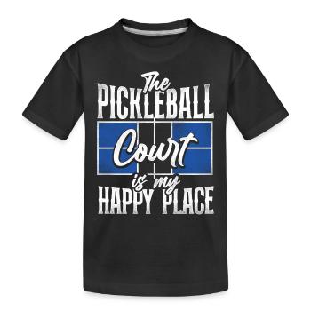 Pickleball The Pickleball Court Is - Kids' Premium Organic T-Shirt - black - Front