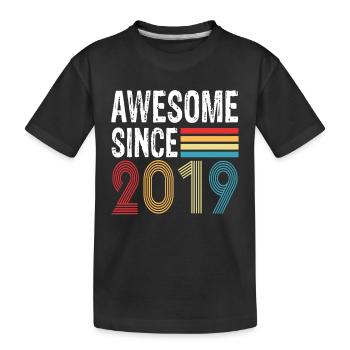 Awesome Since 2019 Birthday 2019 Vintage 2019 - Kids' Premium Organic T-Shirt - black - Front