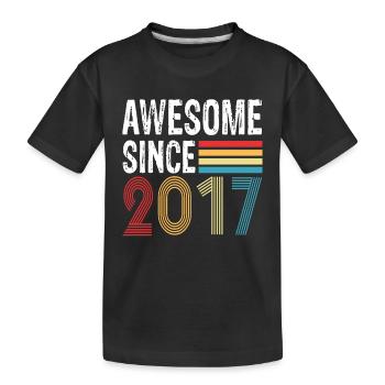 Awesome Since 2017 Geburtstag 2017 Vintage 2017 - Kinder Premium Bio T-Shirt - Schwarz - Vorne
