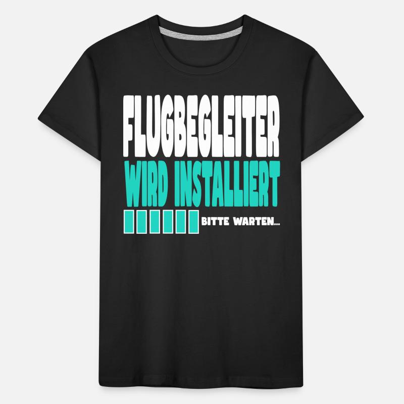 Flugbegleiter wird installiert Kinder Premium Bio T-Shirt